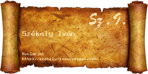 Székely Iván névjegykártya